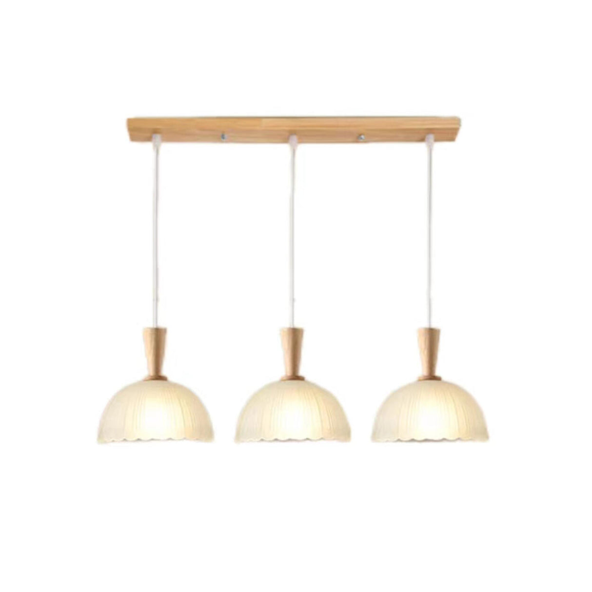 3-Light Modern Scalloped Dome Island Pendant Light Image - 5