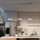 3-Light Modern Sleek Disc LED Island Pendant Light Image - 1