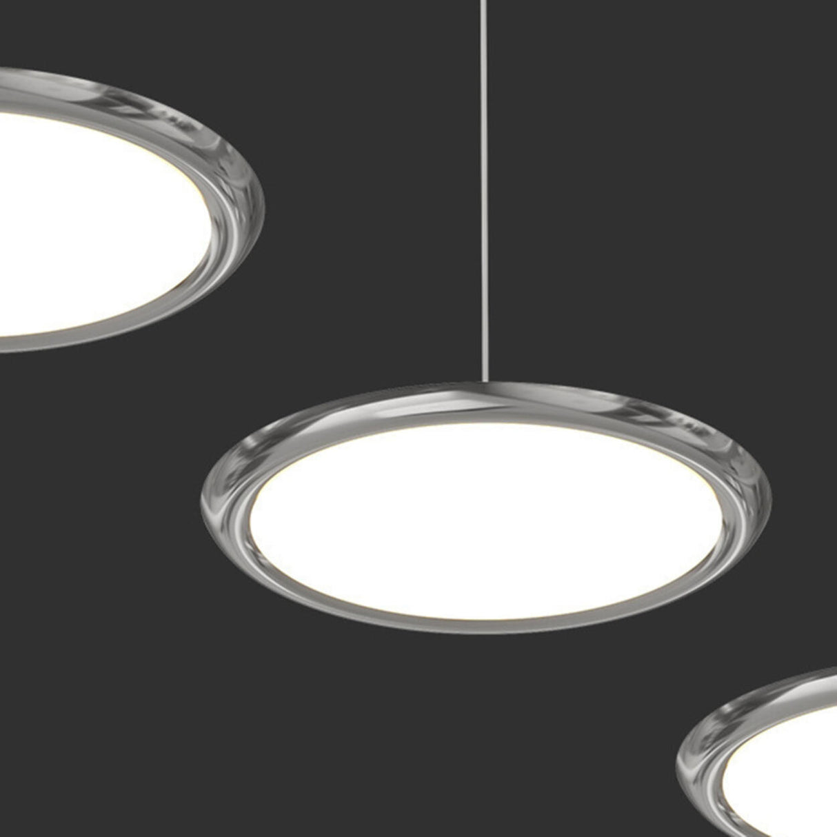 3-Light Modern Sleek Disc LED Island Pendant Light Image - 8