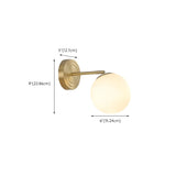 3-Light Modern Spherical Glass Vanity Light Fixture #size