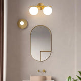 3-Light Modern Spherical Glass Vanity Light Fixture Image - 4