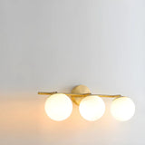 3-Light Modern Spherical Glass Vanity Light Fixture Image - 7