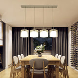 3-Light Modern Square Glass Island Pendant Light Image - 4