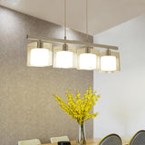 3-Light Modern Square Glass Island Pendant Light Image - 6