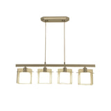 3-Light Modern Square Glass Island Pendant Light Image - 9