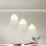 3-Light Modern White Dome LED Island Pendant Light Image - 2