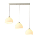 3-Light Modern White Dome LED Island Pendant Light Image - 5