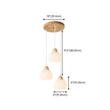 3-Light Modern White Glass Floral Pendant Lighting #size