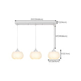 3-Light Modern White Pumpkin Island Hanging Light #size