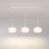 3-Light Modern White Pumpkin Island Hanging Light Image - 4