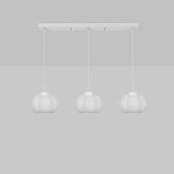 3-Light Modern White Pumpkin Island Hanging Light Image - 7