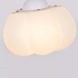 3-Light Modern White Pumpkin Island Hanging Light Image - 9