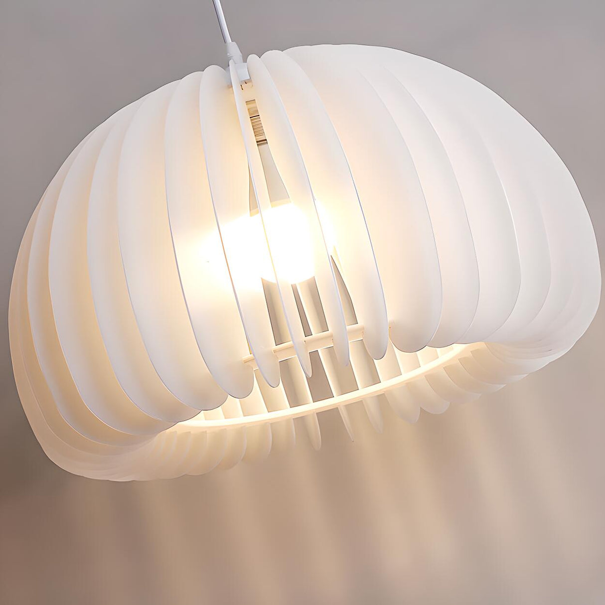 3-Light Modern White Pumpkin Island Pendant Light Image - 10