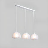 3-Light Modern White Pumpkin Island Pendant Light Image - 5