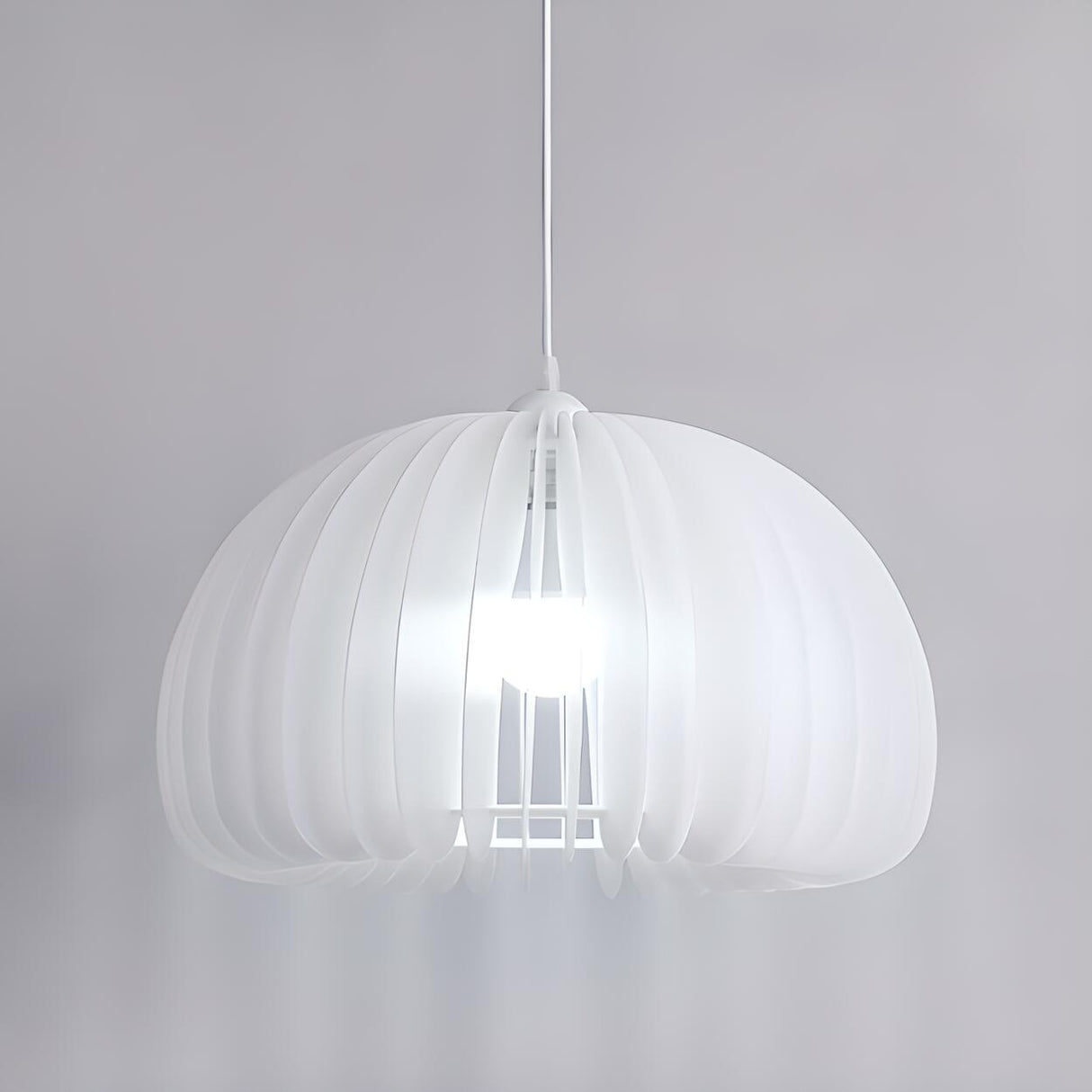 3-Light Modern White Pumpkin Island Pendant Light Image - 8