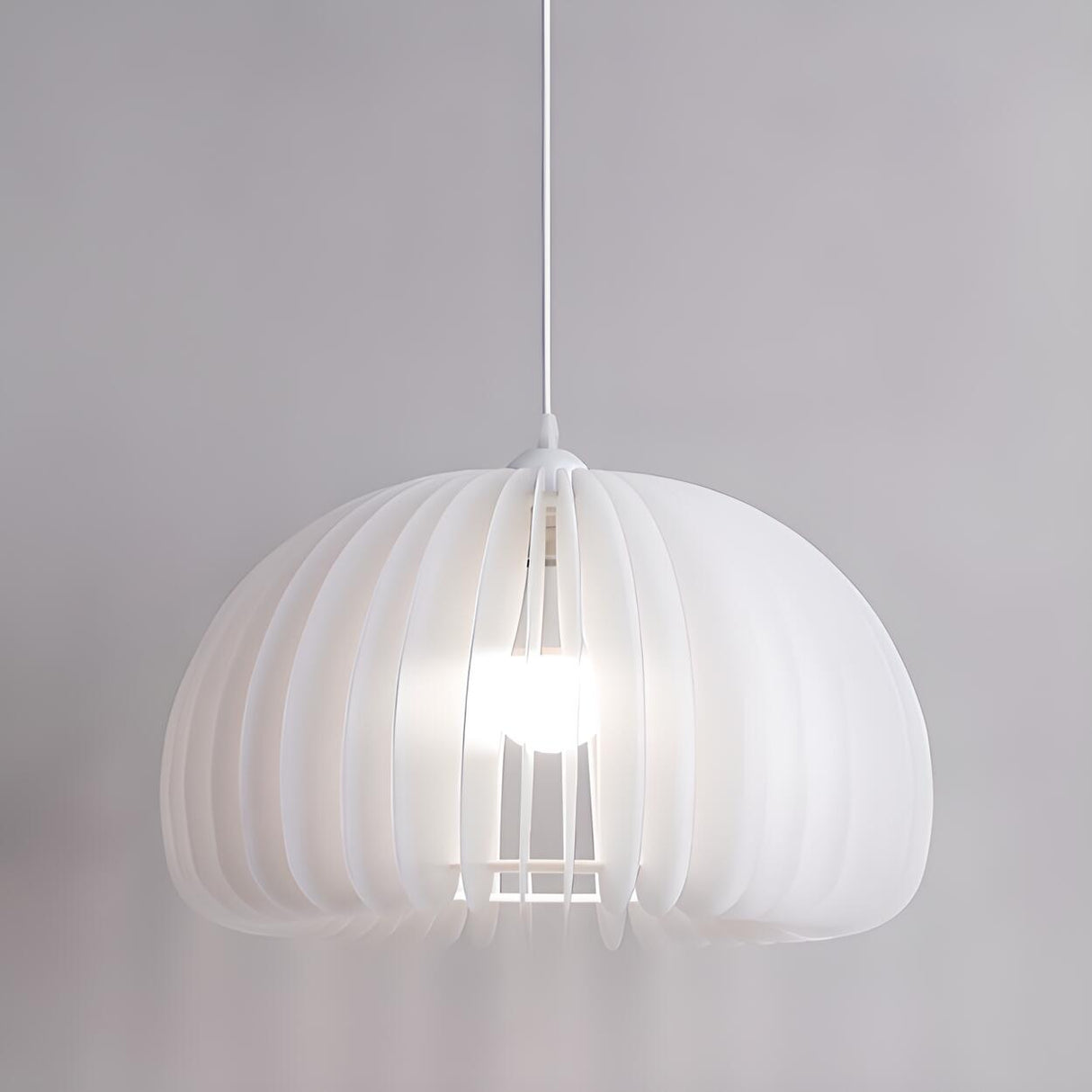 3-Light Modern White Pumpkin Island Pendant Light Image - 9