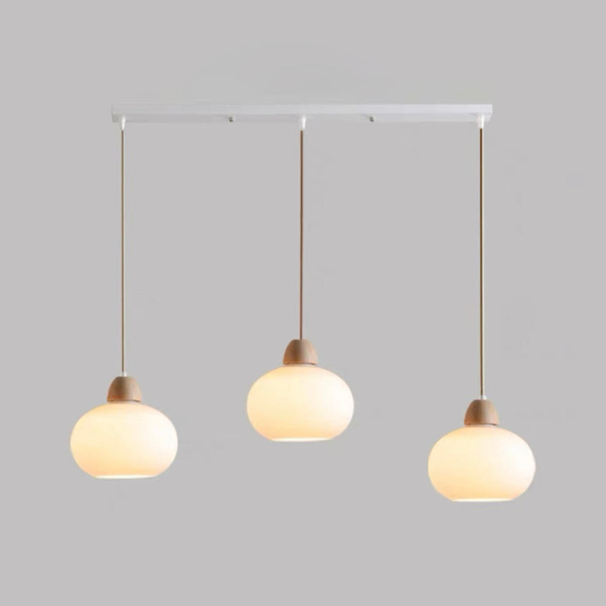 3-Light Modern White Round Island Pendant Light Image - 2