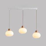 3-Light Modern White Round Island Pendant Light Image - 2