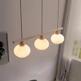 3-Light Modern White Round Island Pendant Light Image - 5