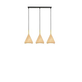 3-Light Modern Wood-color Cone Metal Island Light Image - 9