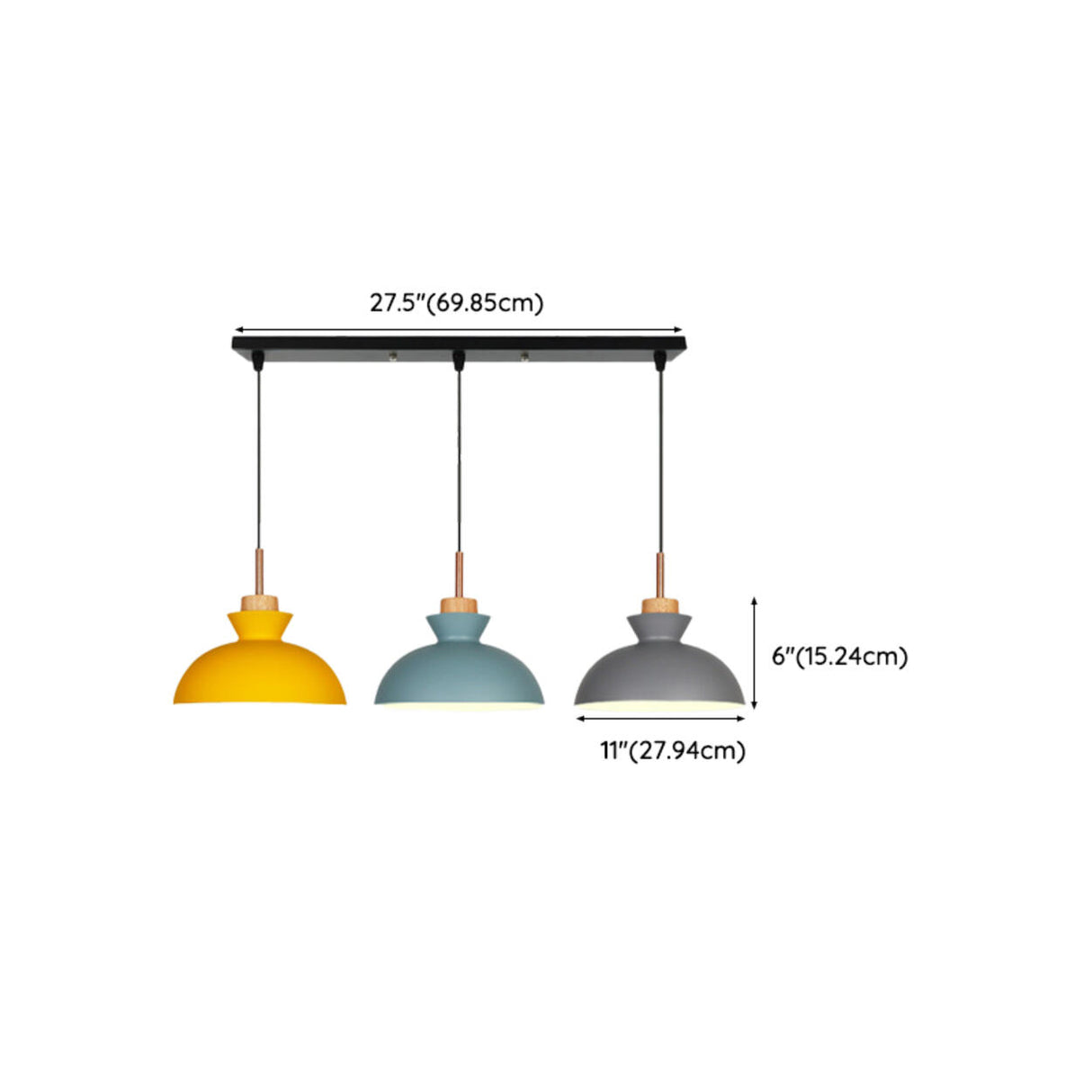 3-Light Modish Colorful Geometric Island Pendant Light 