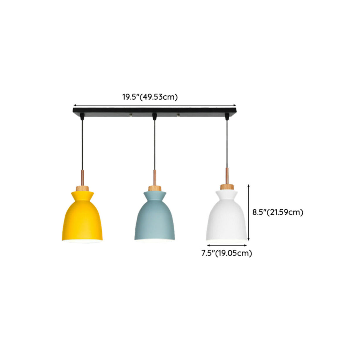 3-Light Modish Colorful Geometric Island Pendant Light Image - 12