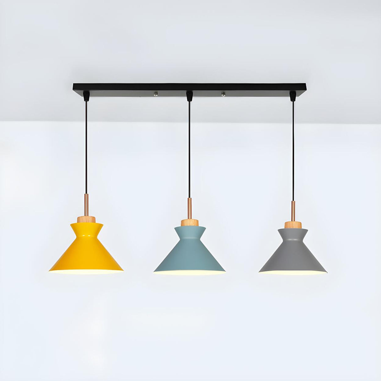 3-Light Modish Colorful Geometric Island Pendant Light Image - 3