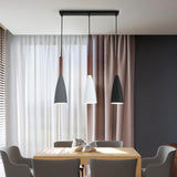 3-Light Multi-Color Cone Pendant Light Kitchen Island Image - 2