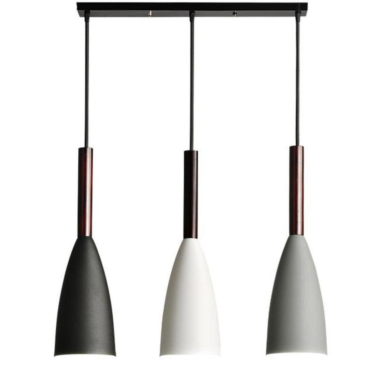 3-Light Multi-Color Cone Pendant Light Kitchen Island Image - 5