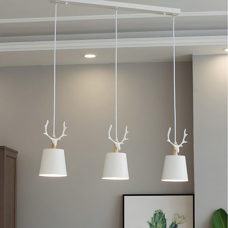 3-Light Nordic Antler Detail Island Pendant Light Image - 1