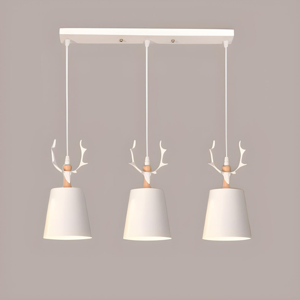 3-Light Nordic Antler Detail Island Pendant Light Image - 12