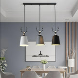 3-Light Nordic Antler Detail Island Pendant Light Image - 5