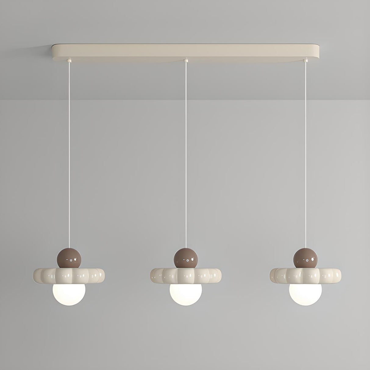 3-Light Playful Donut and Globe Island Pendant Light Image - 2