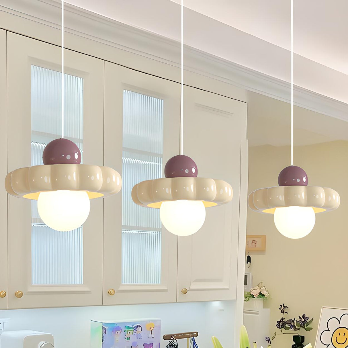 3-Light Playful Donut and Globe Island Pendant Light Image - 6