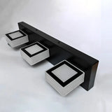 3-Light Rotatable Modern Square LED Black Vanity Light Image - 12