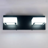 3-Light Rotatable Modern Square LED Black Vanity Light Image - 3