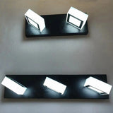 3-Light Rotatable Modern Square LED Black Vanity Light Image - 5