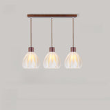 3-Light Scandinavian Petal Wooden Island Ceiling Light Image - 3