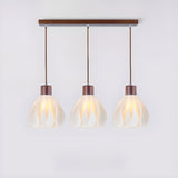 3-Light Scandinavian Petal Wooden Island Ceiling Light Image - 6