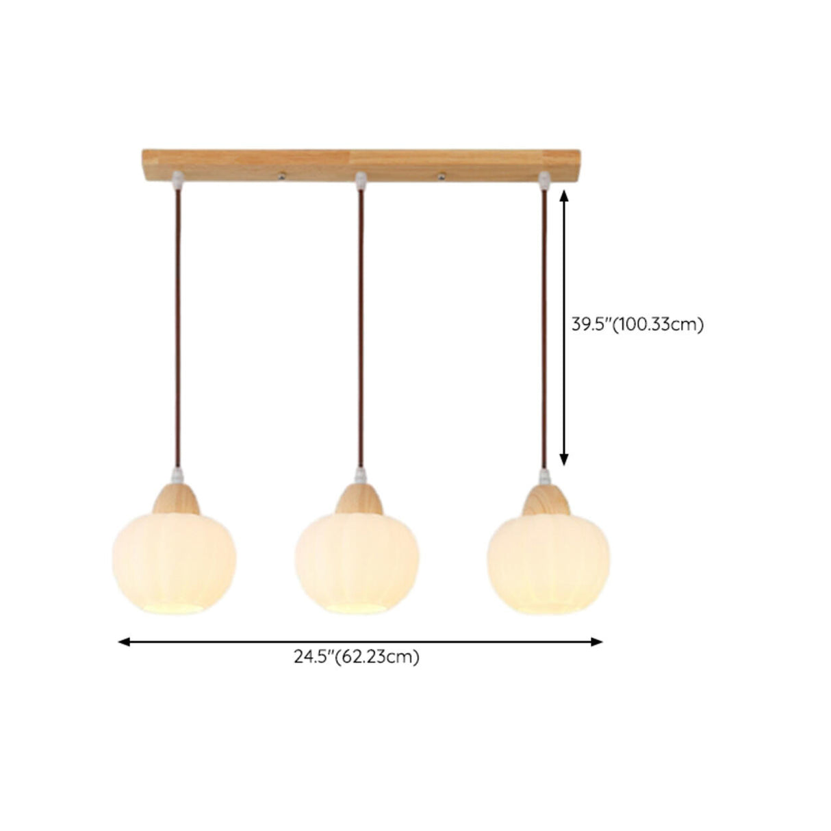 3-Light Scandinavian White Globe Island Pendant Light 