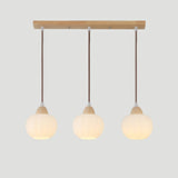 3-Light Scandinavian White Globe Island Pendant Light Image - 5