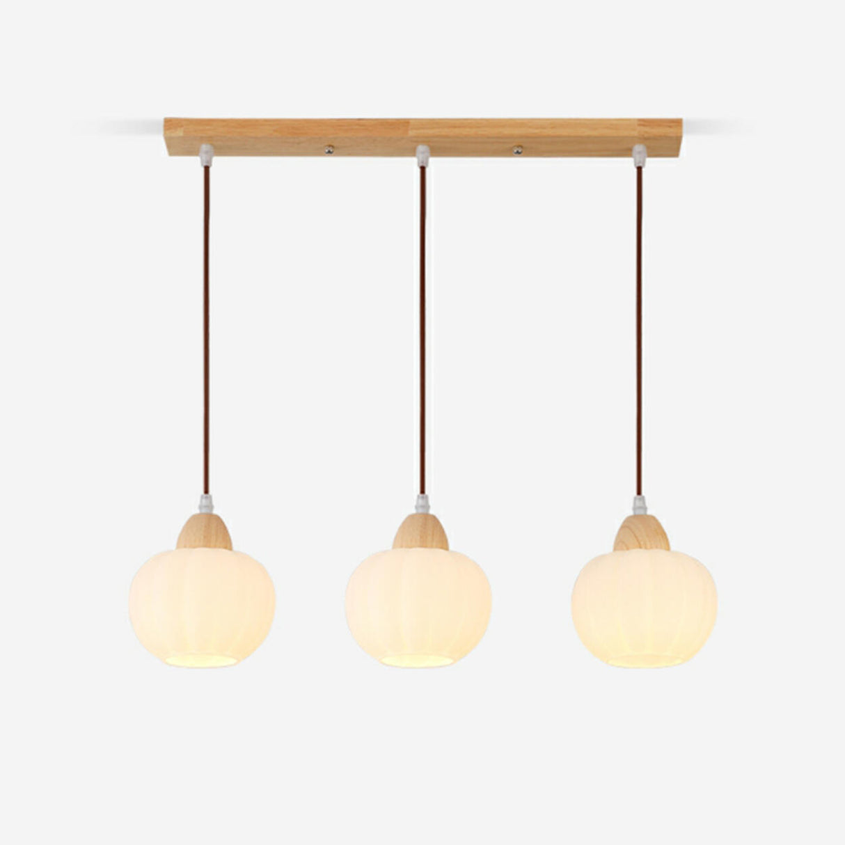 3-Light Scandinavian White Globe Island Pendant Light Image - 6