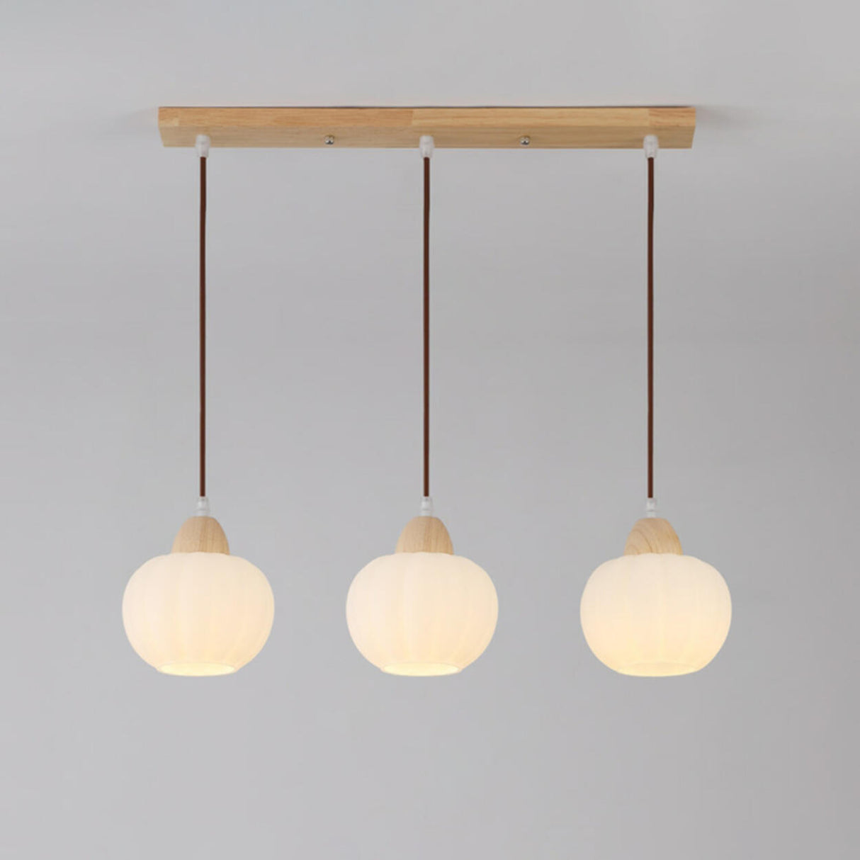 3-Light Scandinavian White Globe Island Pendant Light Image - 7