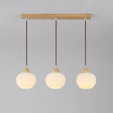 3-Light Scandinavian White Globe Island Pendant Light Image - 7