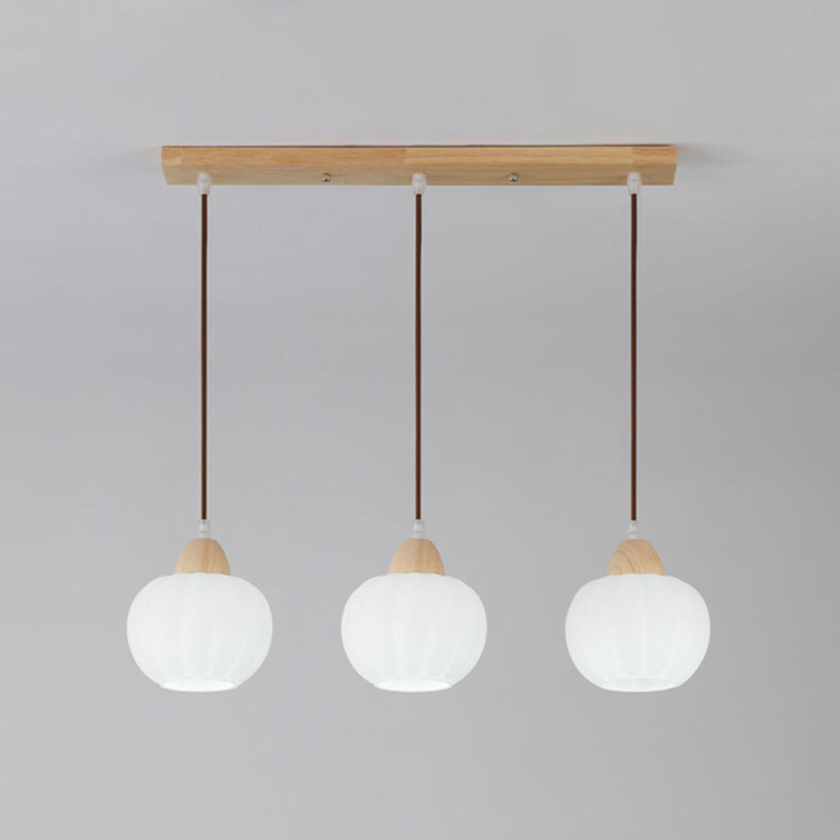 3-Light Scandinavian White Globe Island Pendant Light Image - 8