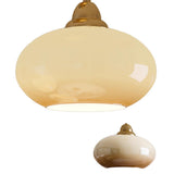 3-Light Simple Amber Drum Glass Island Light Fixture Image - 6