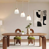 3-Light Simple Geometric Wooden Island Pendant Light Image - 5