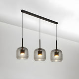 3-Light Simplicity Gray Dome Kitchen Island Light Image - 5