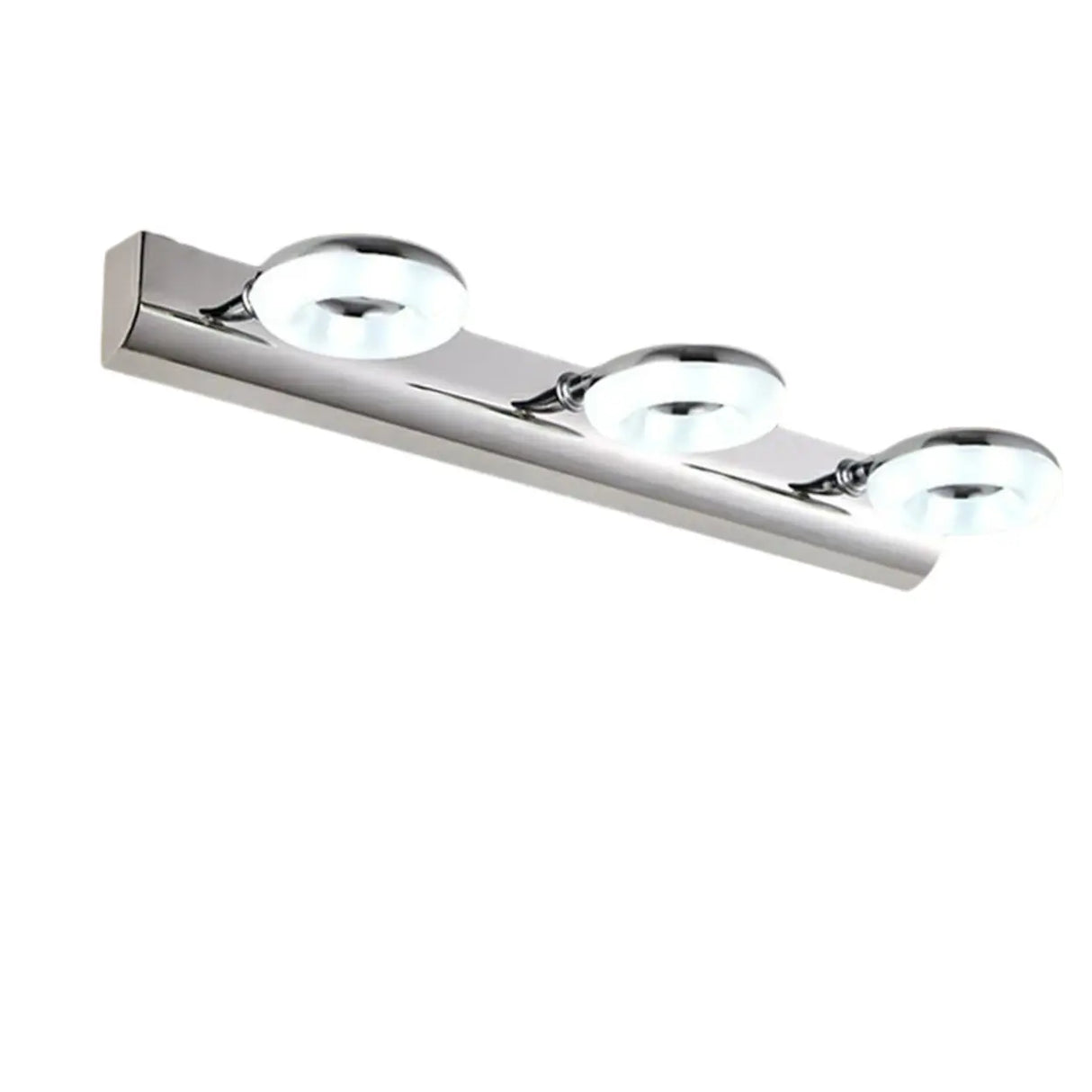 3-Light Sliver Circular Bathroom Vanity Light Fixture Image - 5