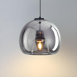 3-Light Smoky Glass Globe LED Island Hanging Light Image - 11